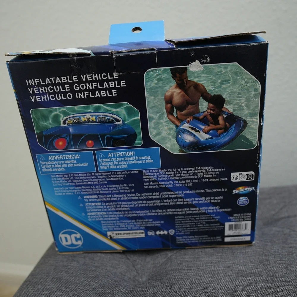 Swimways‎ DC Batman Batmobile Inflatable Water Boat Vehicle Float 32x27